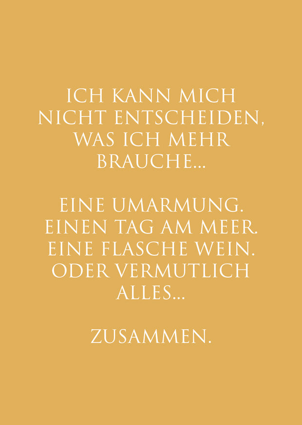 Postkarte "Umarmung, Meer und Wein…" WUNDERWORT