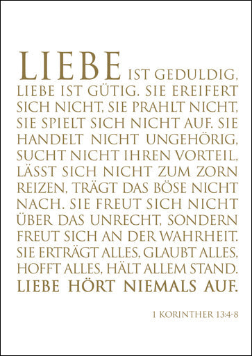 Grusskarte "LIEBE" 1. Korinther WUNDERWORT